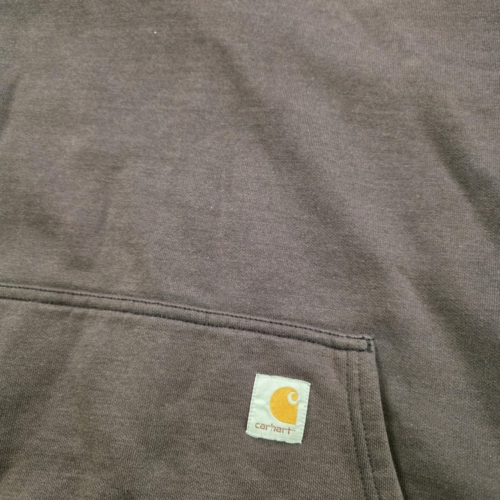 Carhartt Hoodie Mens XL Brown Lined Workwear Sweatshirt Pullover FADED J170 - Picture 4 of 16